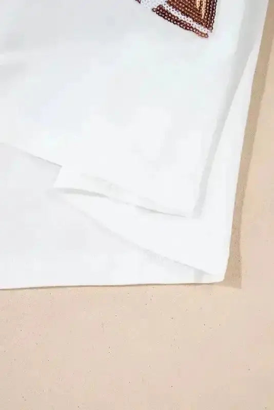 Graphic Tees Sequin Squad Rugby Cotton T-Shirt