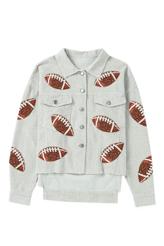 Sequin rugby graphic sweatshirt - sweatshirts