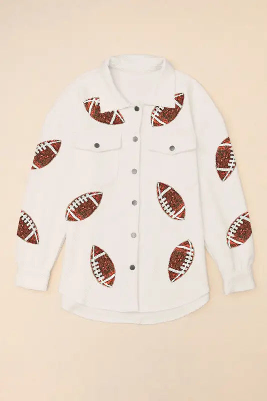 Sequin rugby graphic sweatshirt - sweatshirts