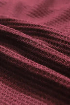 Sequin Sleeve Open Back Waffle Knit Top - Fashionfitz