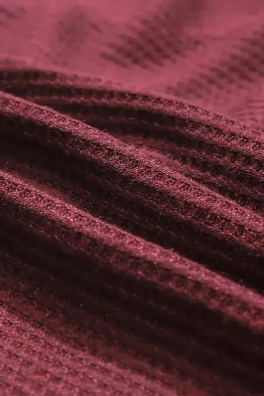 Sequin Sleeve Open Back Waffle Knit Top - Fashionfitz