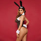 Sexy bunny bodysuit - lace cosplay lingerie - black / free