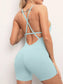 Sexy buttocks yoga pants sports one-piece fitness pants open back cross jumpsuit