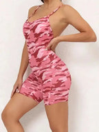 Sexy buttocks yoga pants sports one-piece fitness pants open back cross jumpsuit - Fashionfitz