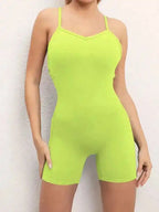 Sexy buttocks yoga pants sports one-piece fitness pants open back cross jumpsuit - Fashionfitz