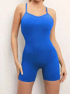 Sexy buttocks yoga pants sports one-piece fitness pants open back cross jumpsuit - Fashionfitz