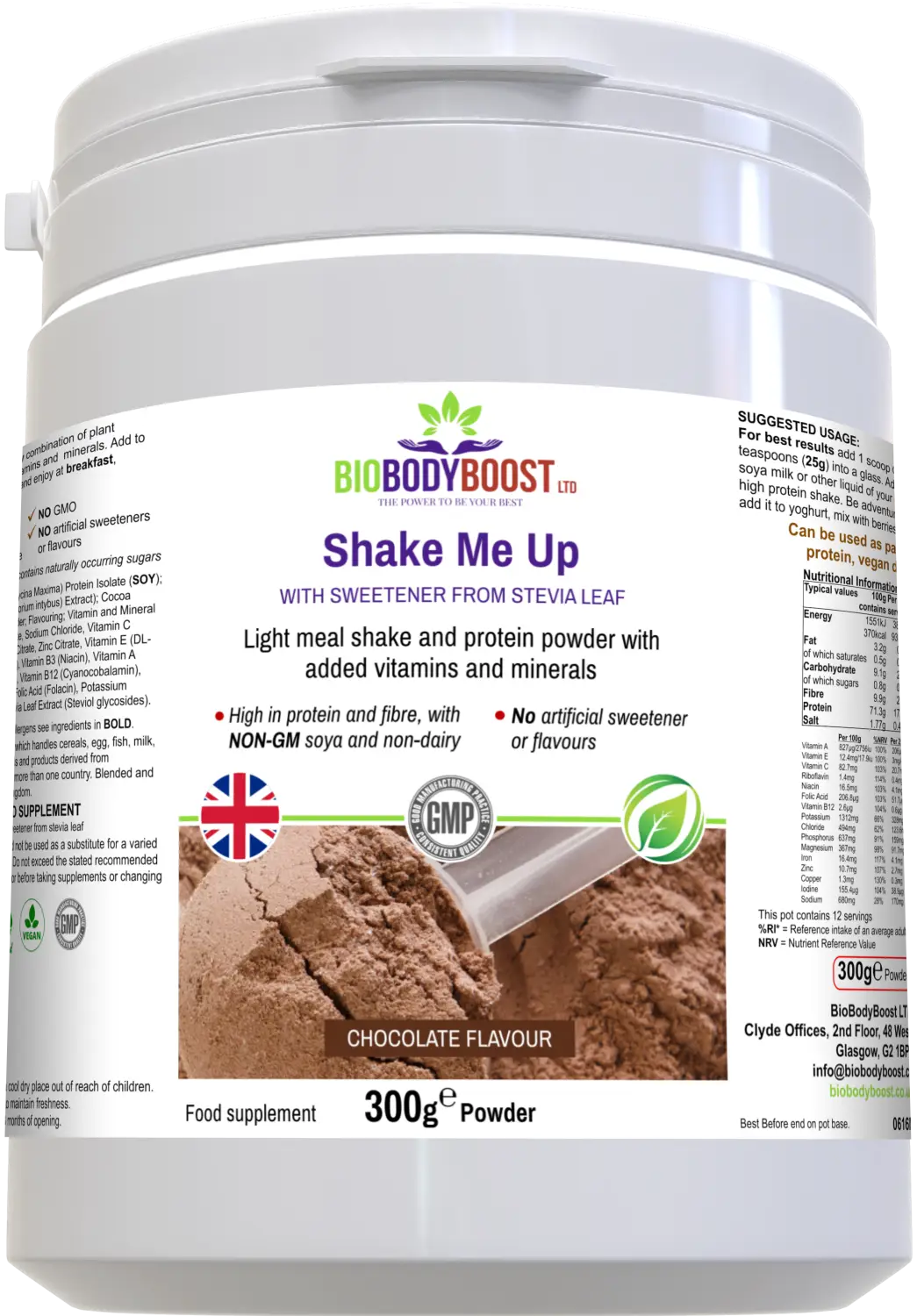 Shake me up (chocolate flavour)- vegan protein - diet shakes