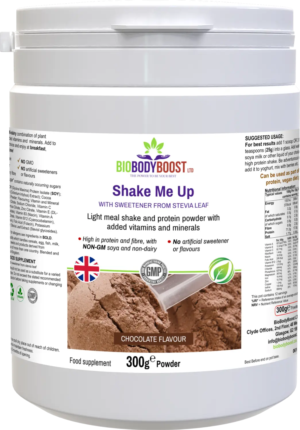 Shake me up (chocolate flavour)- vegan protein - diet shakes