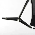 Sheer Mesh Leopard Print Sexy Bustier Set - Fashionfitz