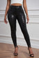 Shiny leopard textured leggings - black