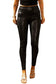 Shiny leopard textured leggings - black