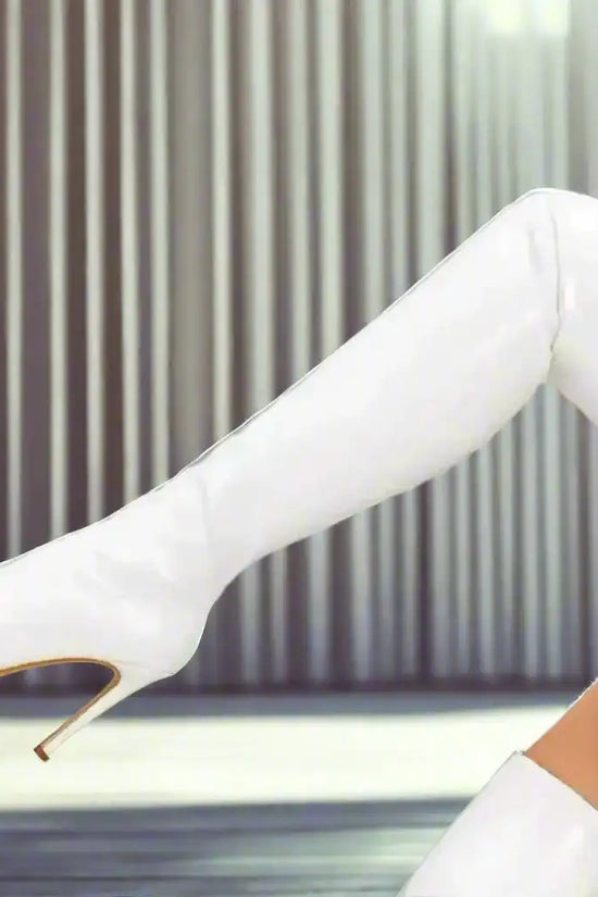 Shiny Stiletto High Heels Over-the-Knee Boots - Fashionfitz