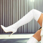 Shiny Stiletto High Heels Over-the-Knee Boots - Fashionfitz
