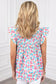 Shirred Blouse - Yoke Ruffled Abstract Print - Fashionfitz