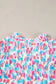 Shirred Blouse - Yoke Ruffled Abstract Print - Fashionfitz