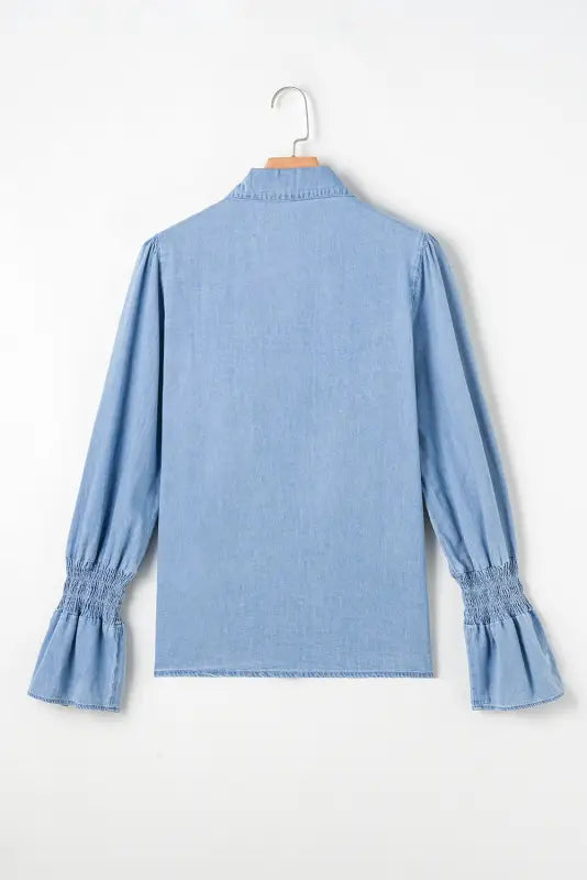 Shirred grace chambray shirt | women’s denim shirts | fashionfitz