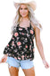Black Floral Strappy Back Tank Top - Fashionfitz