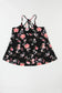 Black Floral Strappy Back Tank Top - Fashionfitz