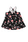 Black Floral Strappy Back Tank Top - Fashionfitz