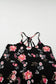 Black Floral Strappy Back Tank Top - Fashionfitz