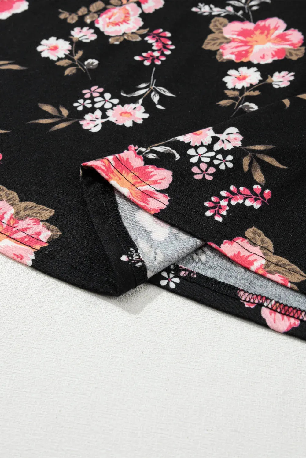 Black Floral Strappy Back Tank Top - Fashionfitz