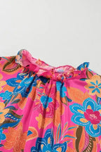 Short Puff Sleeve Floral Blouse - Fashionfitz