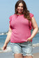 Short sleeve sweater - rose red plus size - sweaters