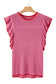 Short sleeve sweater - rose red plus size - sweaters