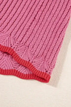 Short Sleeve Sweater - Rose Red Plus Size - Fashionfitz