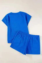 Shorts 2pcs Outfit - Dark Blue Plus Size - Fashionfitz