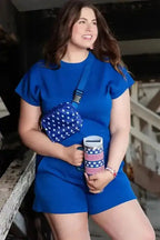 Shorts 2pcs Outfit - Dark Blue Plus Size - Fashionfitz