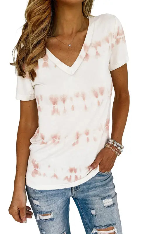 Sierra striped tie dye tee - tops