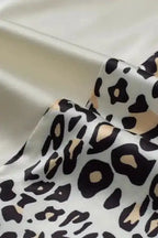 Silky Ruffle Sleeve Blouse- Leopard Print - Fashionfitz