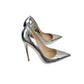 Silver snake skin pattern high heels stiletto shoes - pumps