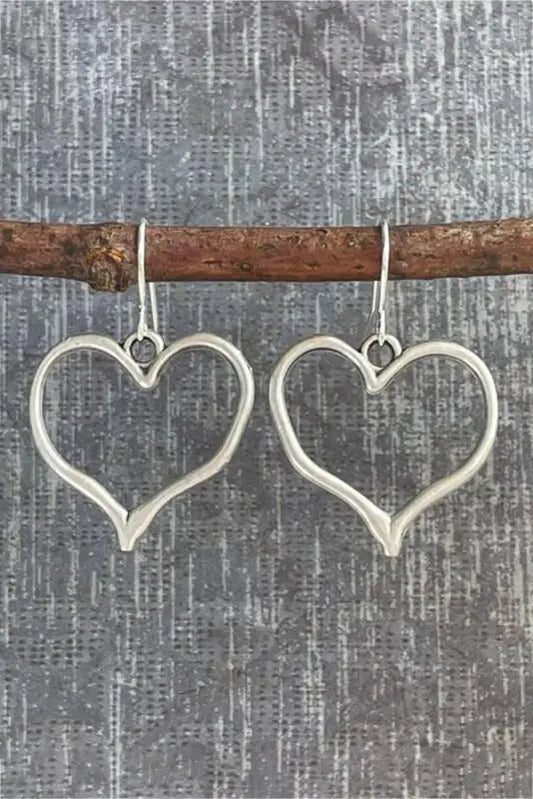 Accessories silvery heart shape hook drop earrings