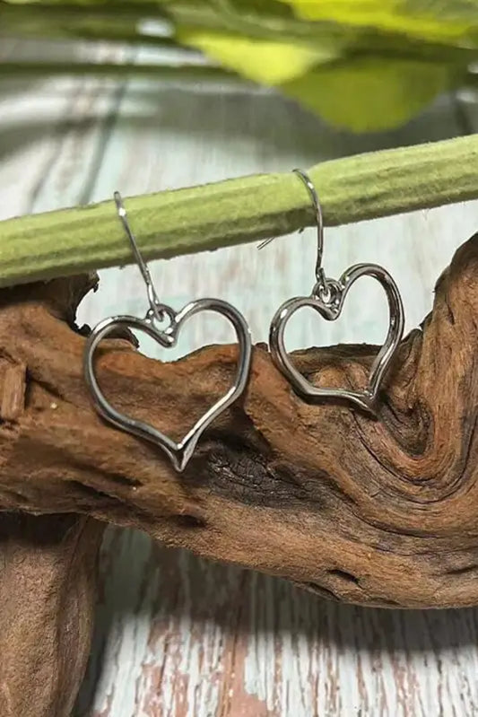 Accessories silvery heart shape hook drop earrings