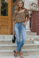 Simply taupe pleated puff sleeve square neck blouse - blouses & shirts