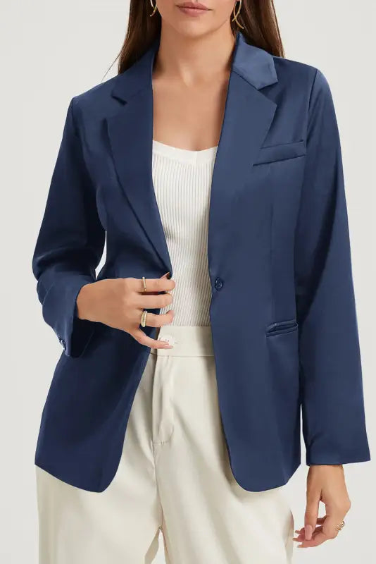 Single button lapel blazer - blazers