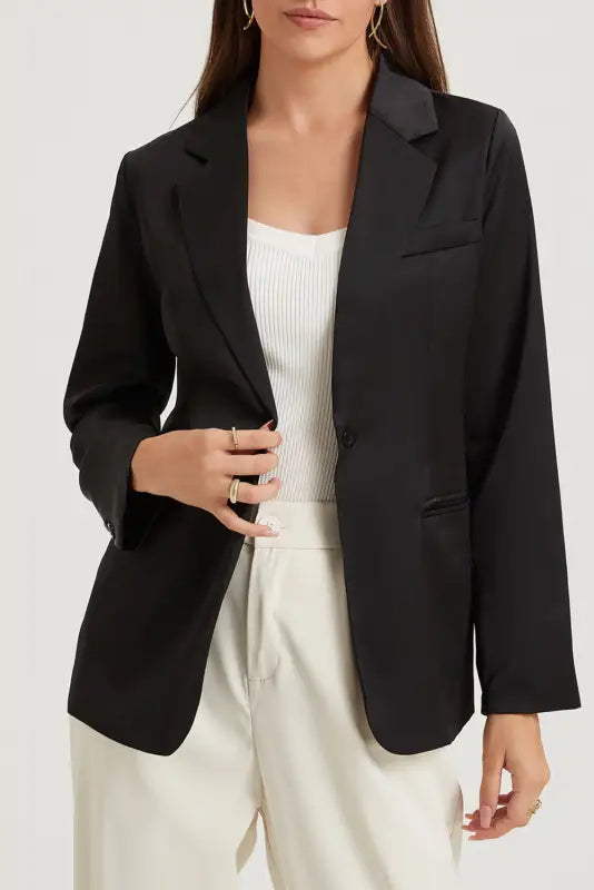 Single button lapel blazer - blazers