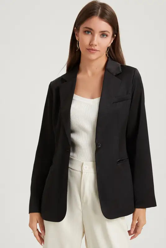 Single button lapel blazer - blazers