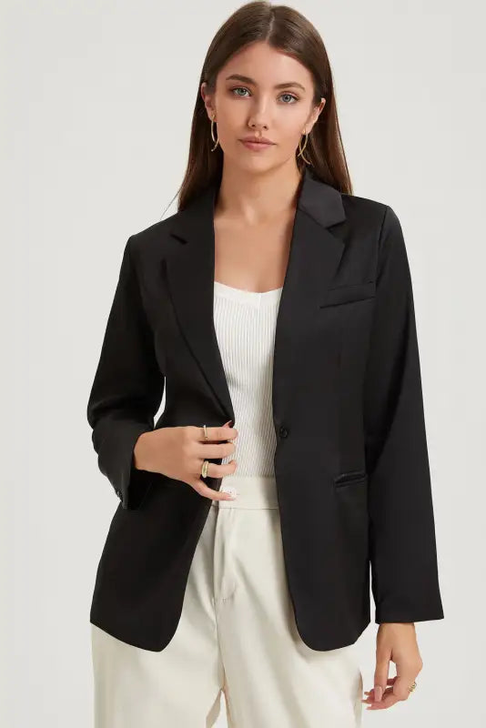 Single button lapel blazer - blazers