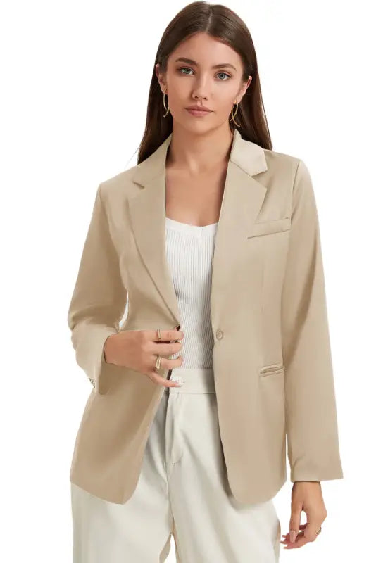 Single button lapel blazer - blazers