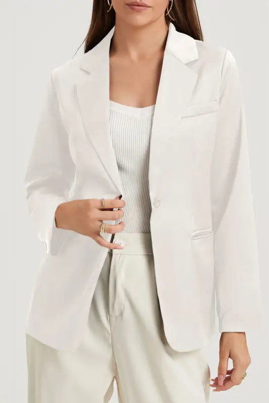 Single button lapel blazer - blazers