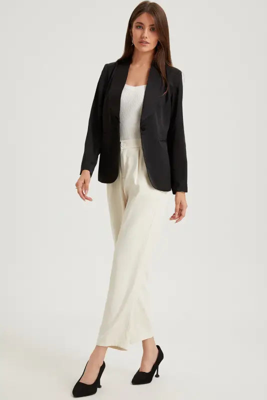 Single button lapel blazer - blazers