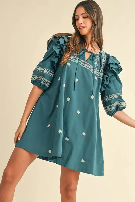 Skobeloff boho chic mini dress in euro sizes