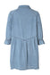 Sky blue buttoned long sleeve denim mini dress - dresses