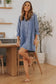 Sky blue buttoned long sleeve denim mini dress - dresses