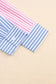 Sky blue contrast striped print shirt - blouses & shirts