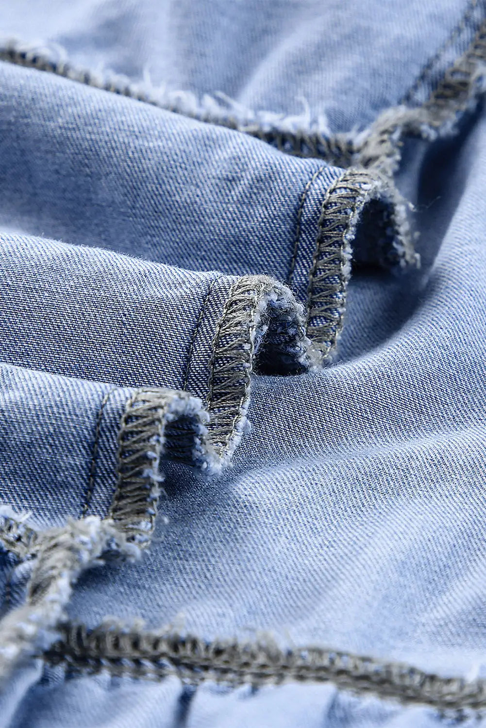 Sky blue flap pockets button up sleeveless denim dress - xl / 85% cotton + 15% polyester - mini dresses