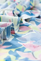 Sky Blue Floral Dress - V Notched Flutter Sleeve - Fashionfitz